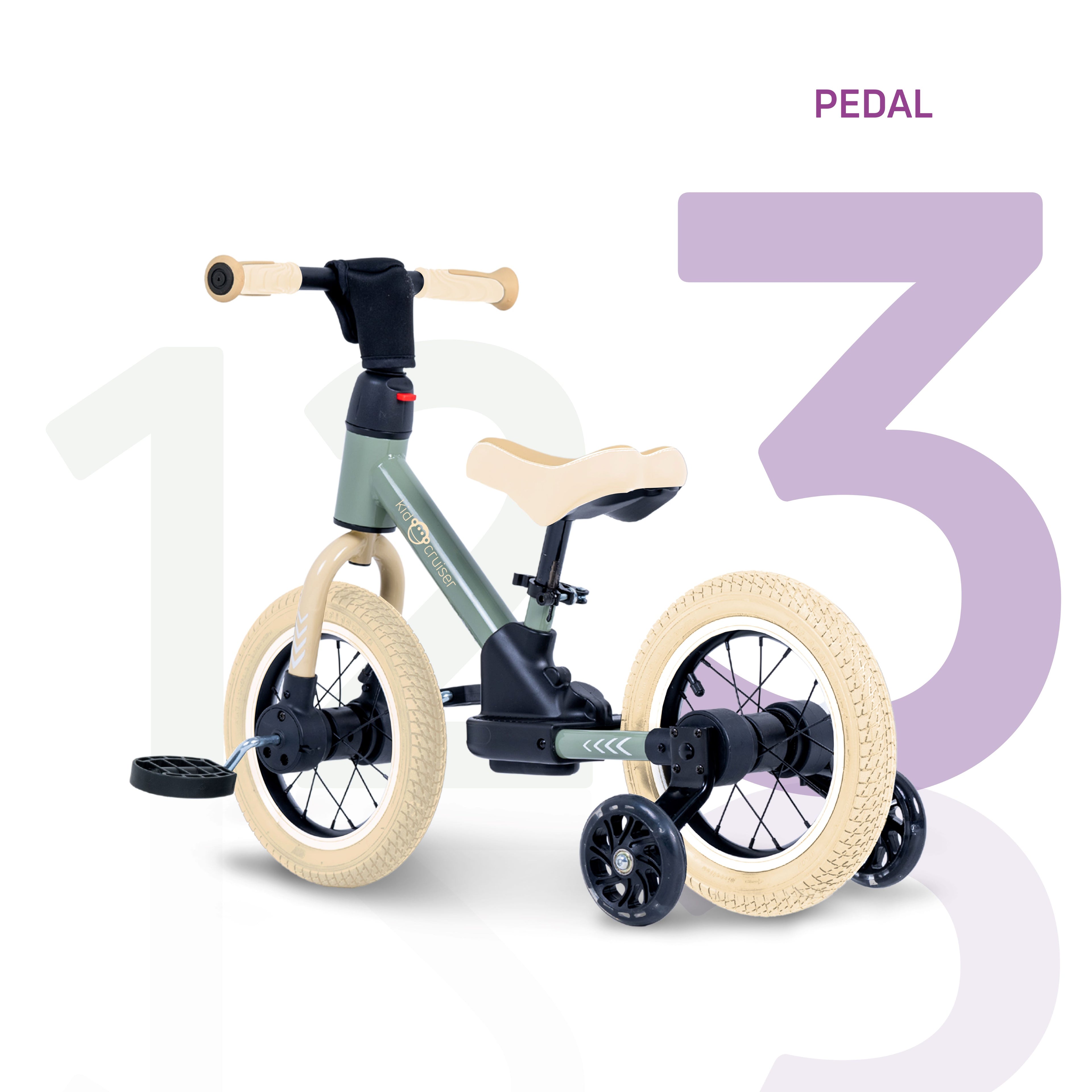 Bicicletta senza pedali 3 in 1 per bambini dai 2 anni in su | Kidcruiser