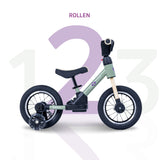 kids balance bike with training wheels side view for scooting