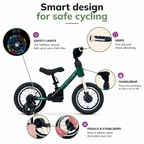Merkmale des Kidcruiser 3-in-1-Laufrads in Dunkelgrün