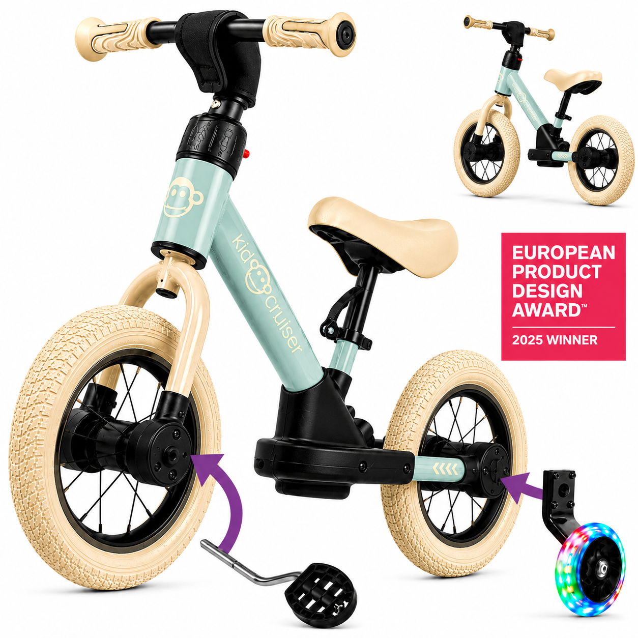 3-in-1 Balance Bike for Toddlers 2+ Years | Kidcruiser