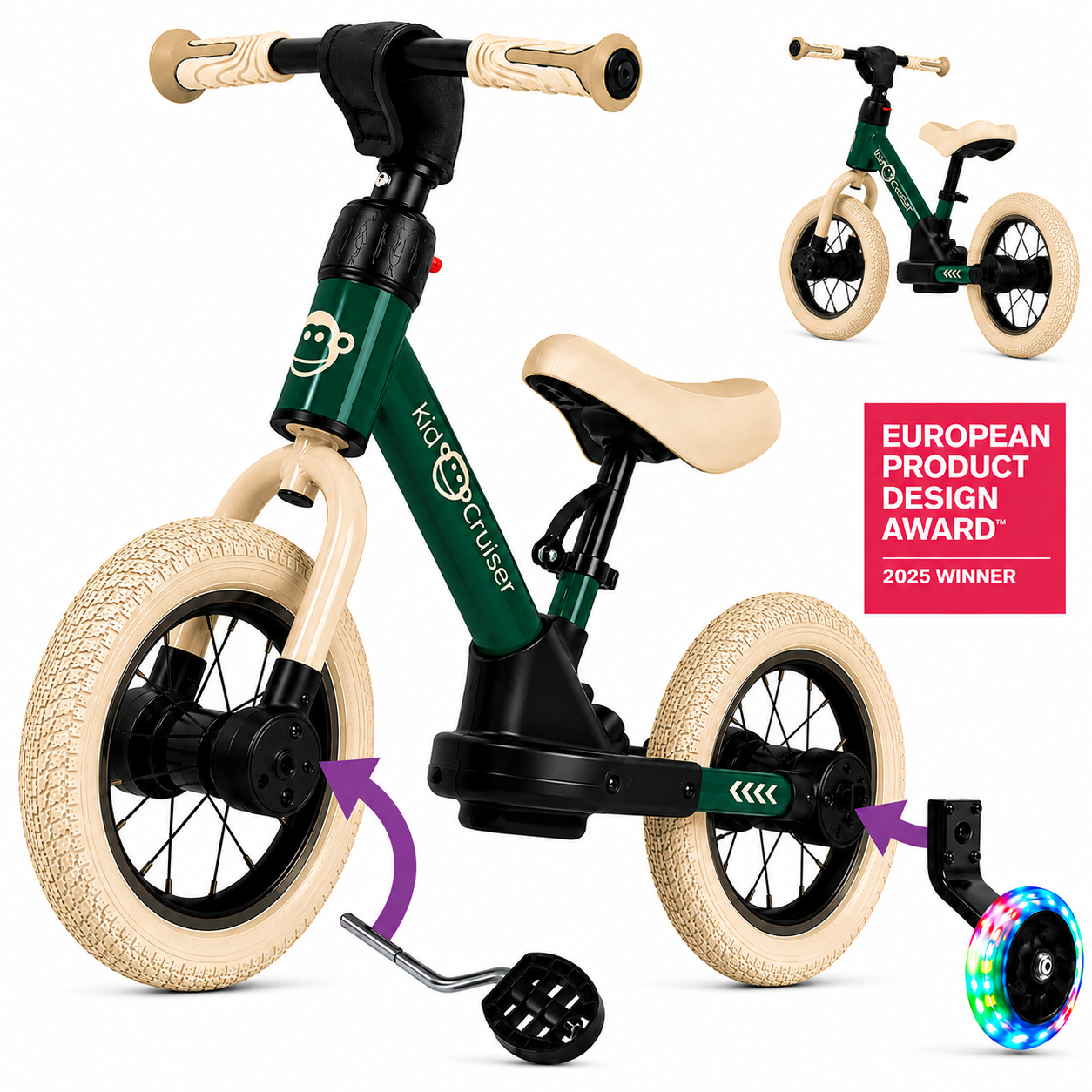 3-in-1 Balance Bike for Toddlers 2+ Years | Kidcruiser