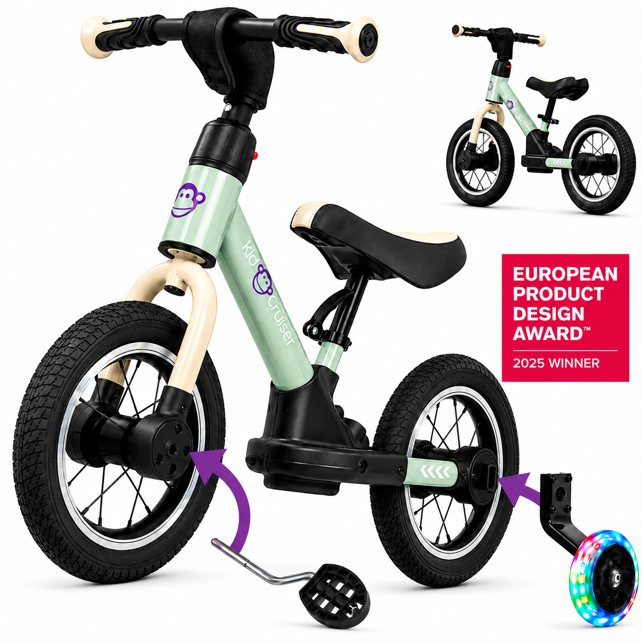 3-in-1 Balance Bike for Toddlers 2+ Years | Kidcruiser