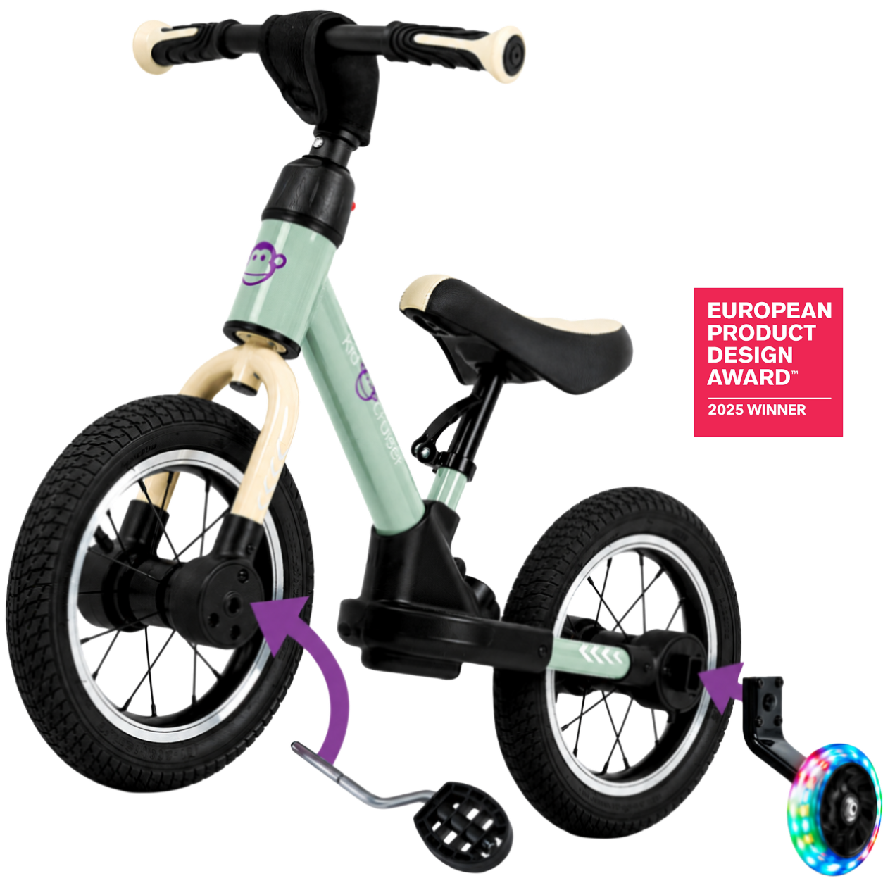 Bicicletta senza pedali 3 in 1 per bambini dai 2 anni in su | Kidcruiser
