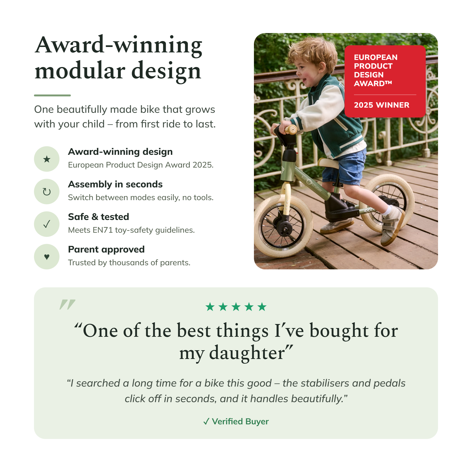 3-in-1-Laufrad für Kleinkinder ab 2 Jahren | Kidcruiser